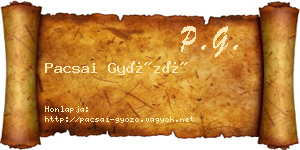 Pacsai Győző névjegykártya